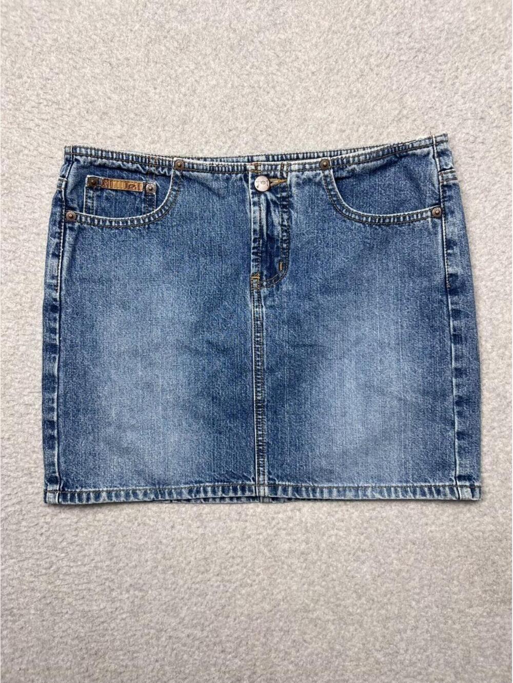 Vintage LEI Low Rise Denim Mini Skirt Medium Wash Jean 90s Y2K Grunge Coquette 5